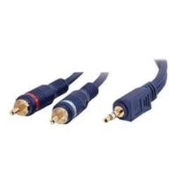 Image of C2G 5m Velocity One 3.5mm Stereo Male to Two RCA Male Y-Cable