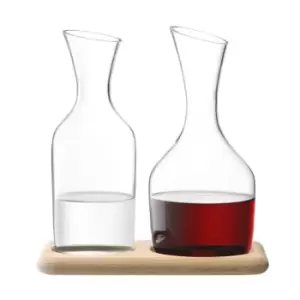 Image of LSA Water/Wine Carafe and Oak Base - Clear