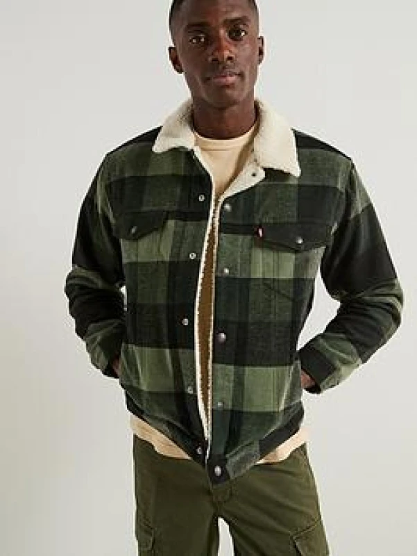 Image of Levis Relaxed Fit Plaid Jacket Laredo S
