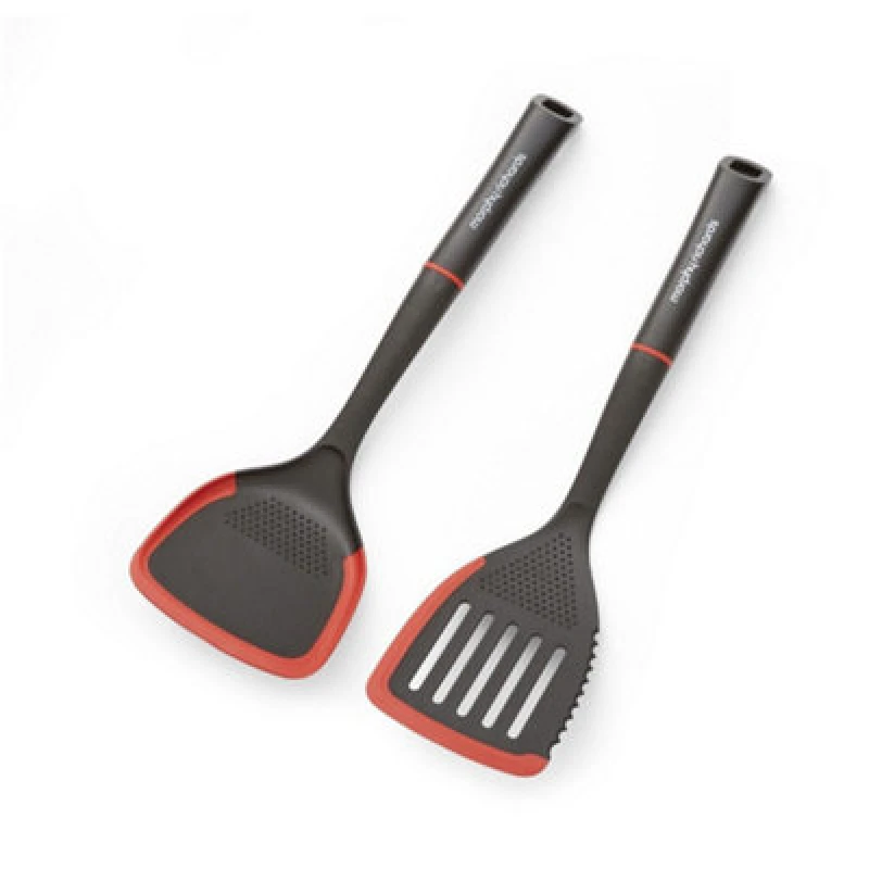 Image of Morphy Richards Slotted and Solid Turner Utensil Utensil Set in Black One Size Unisex 5056765490032