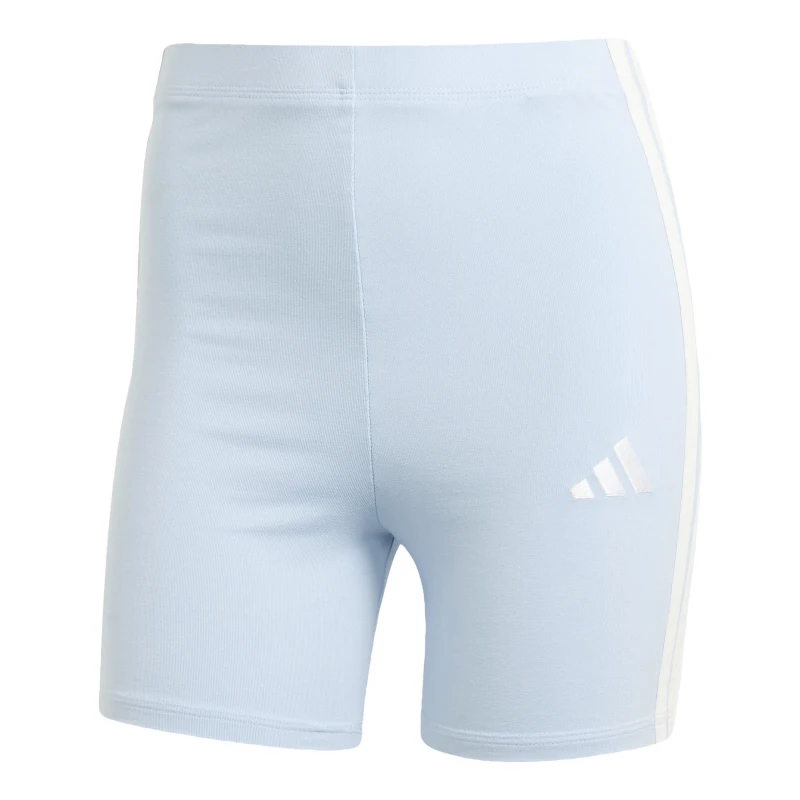 Image of adidas Essentials 3 Stripe Biker Shorts Womens Glow Blue female S (8-10)