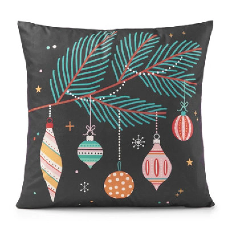 Image of Luxury Living Baubles Velvet Christmas Cushion 45Cm X 45Cm