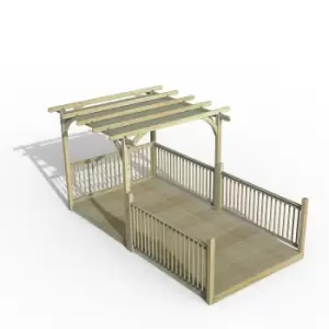 Image of Forest Garden Ultmia Pergola and Decking Kit 4 x Balustrade with Canopy