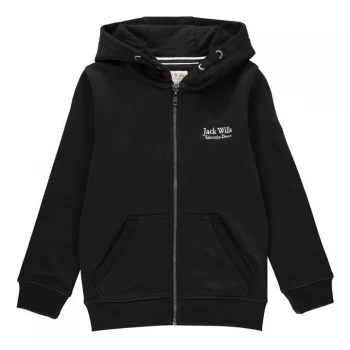 Image of Jack Wills Kids Script Zip Through Hoodie - Black