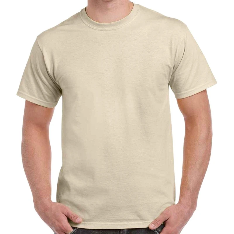 Image of Gildan Mens Heavy Cotton T-Shirt in Light Sand Size: Large Light Sand Male L