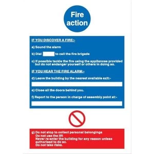 Image of Stewart Superior NS013 Self Adhesive Vinyl Write On Sign 210x297mm Fire Action