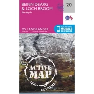 Image of Beinn Dearg & Loch Broom, Ben Wyvis by Ordnance Survey (Sheet map, folded, 2016)