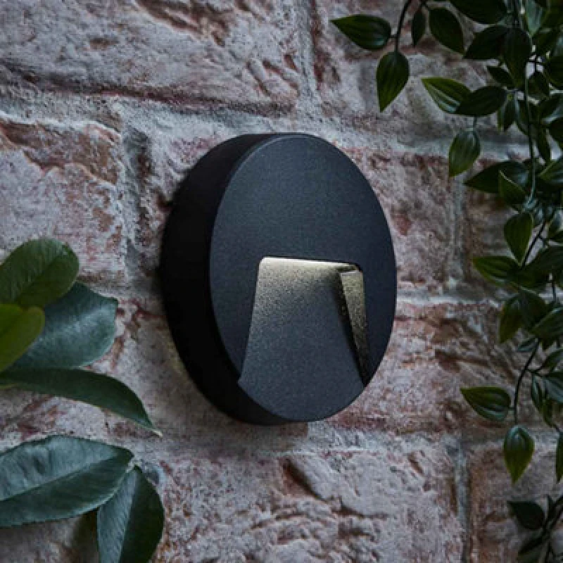 Image of ValueLights ValueLights Sam Matte Black Circle IP65 LED Outdoor Wall Light Black One Size Unisex 5016529274483