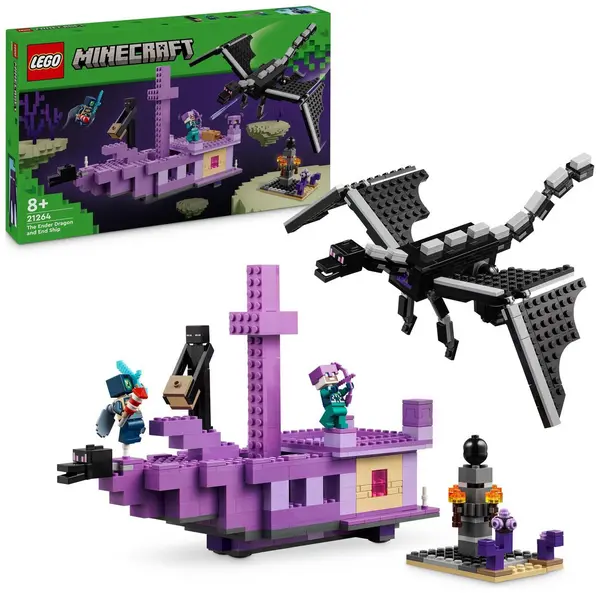 Image of LEGO LEGO Minecraft The Ender Dragon and End Ship Toy Set 21264