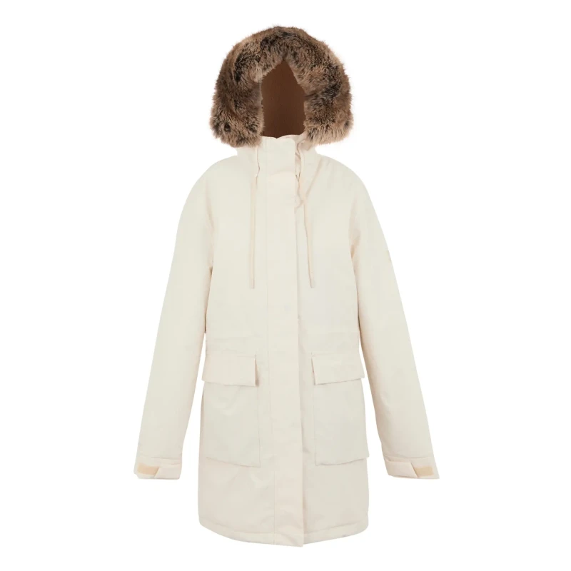 Image of Womens waterproof parka with hood Regatta Sabinka Blanc Female 36