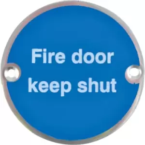 Image of Fire Door Keep Shut Aluminium Sign - 76 X 76MM