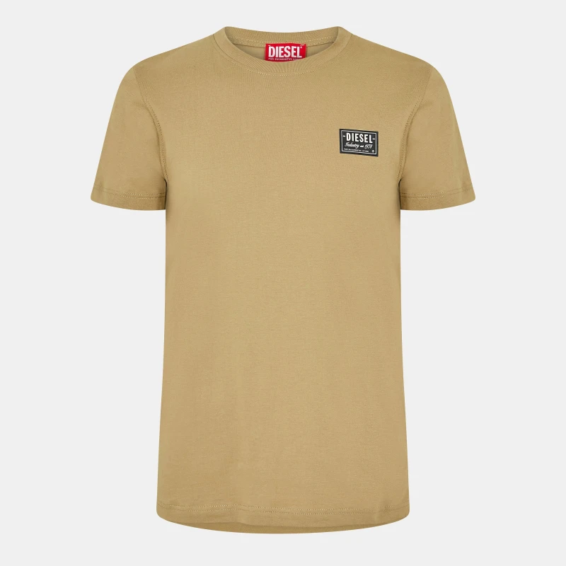 Image of Diesel Patch Logo T-Shirt Mens - Beige Beige S