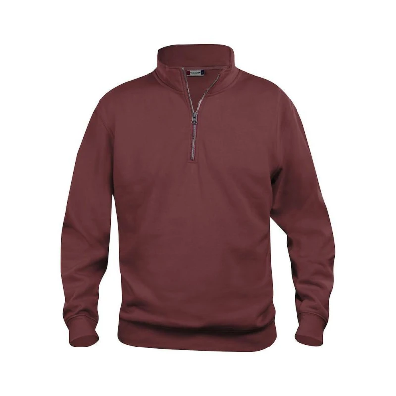 Image of Clique Womens Basic Half Zip Sweatshirt in Burgundy Size: XS Burgundy Female XS