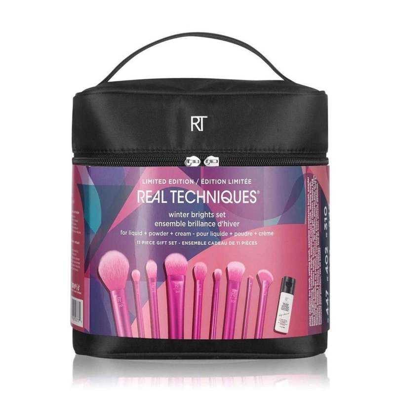 Image of Real Techniques Real Techniques Winter Makeup Brush Bag Set - Pink Pink ONE SIZE