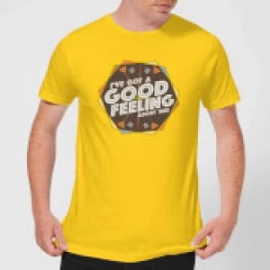 Image of Crystal Maze I've Got A Good Feeling About This- Aztec Mens T-Shirt - Yellow - M