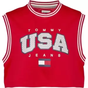 Image of Tommy Jeans Tjw Crp Usa Basketball Tank - Red