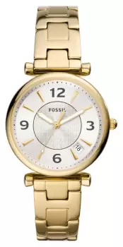 Image of Fossil ES5159 Carlie Silver Dial Gold Stainless Steel Watch
