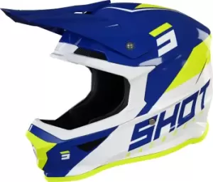 Image of Shot Furious Chase Motocross Helmet, blue-yellow, Size S, blue-yellow, Size S