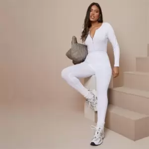 Image of I Saw It First High Waisted Rib Leggings - White