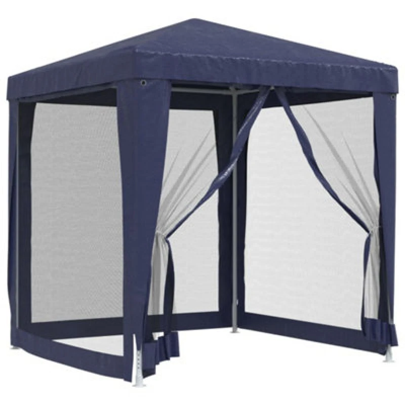 Image of VIDAXL Vidaxl - Party Tent with 4 Mesh Sidewalls Blue 2x2 m hdpe 8720287021728