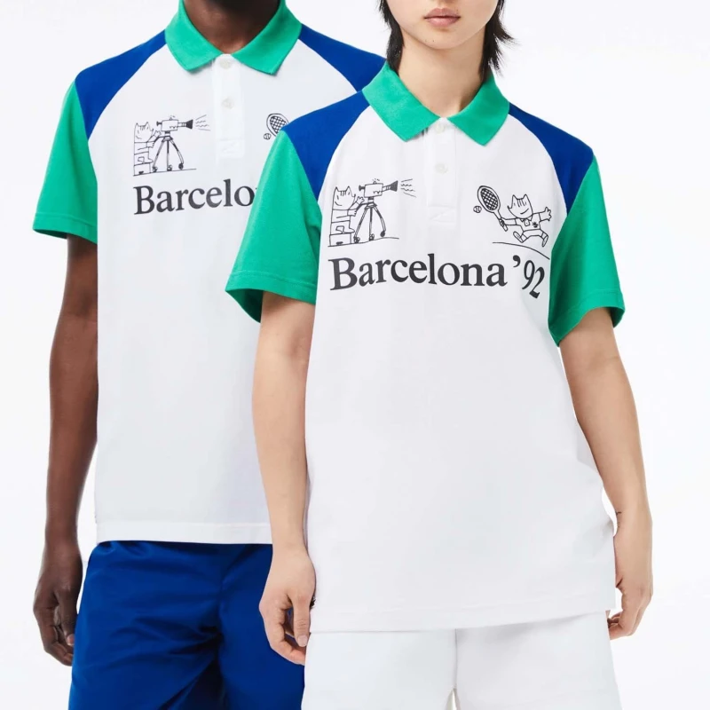 Image of Lacoste Barcelona Olympics Heritage Polo Shirt - Multi Multi S