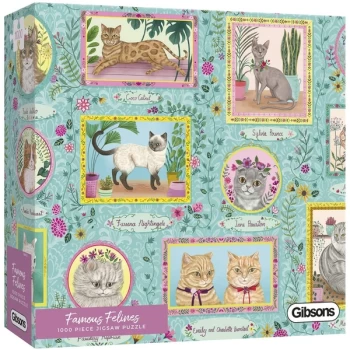 Image of Famous Felines White Logo Collection Jigsaw Puzzle - 1000 Pieces