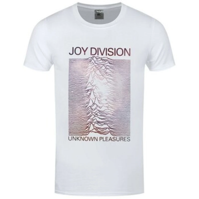 Image of Joy Division Joy Division Men Unknown Pleasures Gradient T-Shirt in White Size: Medium White M Male 5063238456273