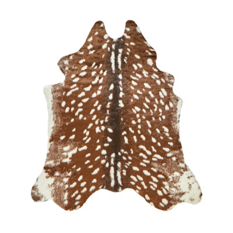 Image of Beliani Faux Fur Rug Knoll Brown 130 X 170 Cm