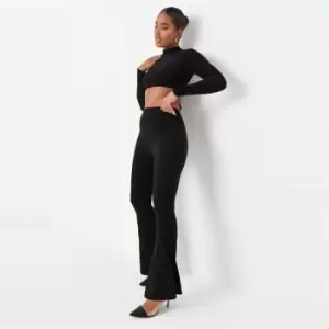 Image of Missguided High Neck Backless Top and Flare - Black