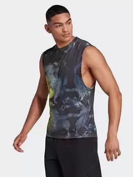 Image of adidas Hiit Allover Print Training Tank Top, Multi, Size S, Men