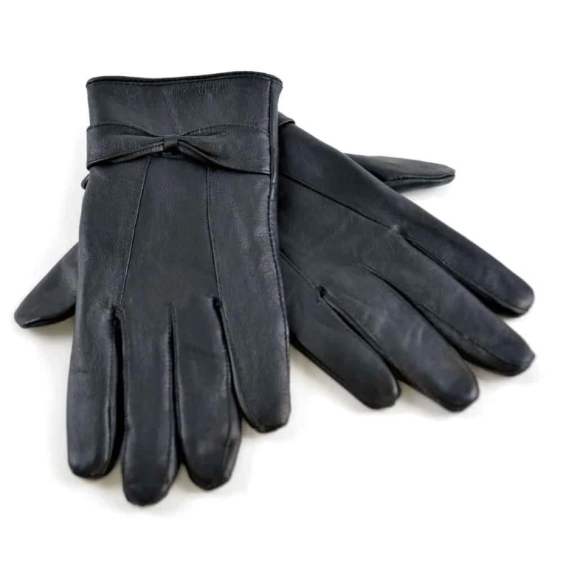 Image of Sock Snob Ladies Leather Gloves: Stylish, Durable, Warm - S/M / Black