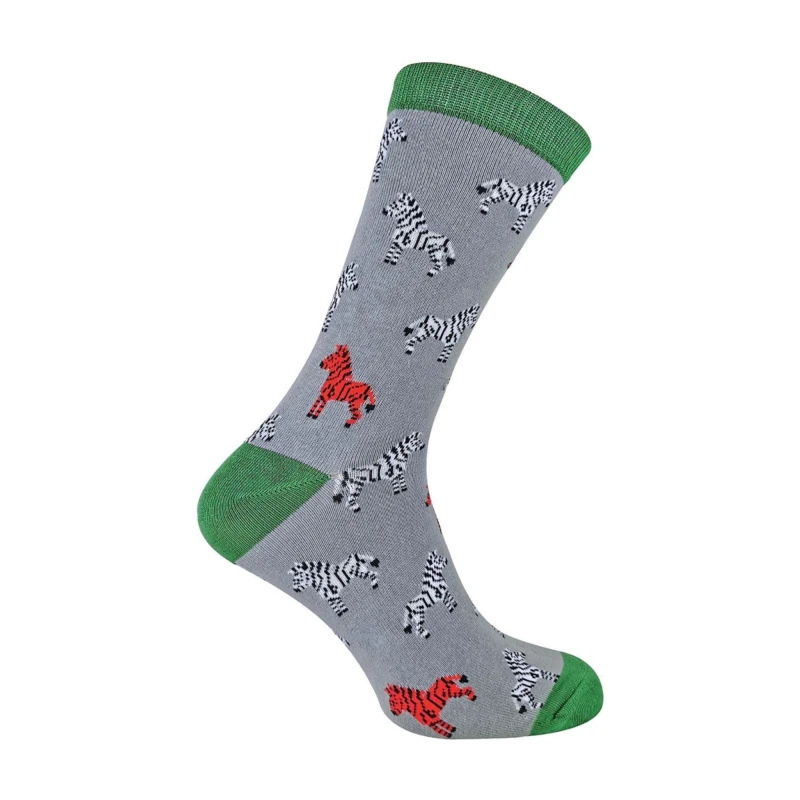 Image of Mr Heron Mr Heron Men Animal Patterned Soft Breathable Bamboo Novelty Socks in Light Grey Size: 6-11 Light Grey 6-11 Male 5019041191498
