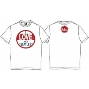 Image of The Beatles I Love The Beatles Vintage Mens Wht TS: X Large