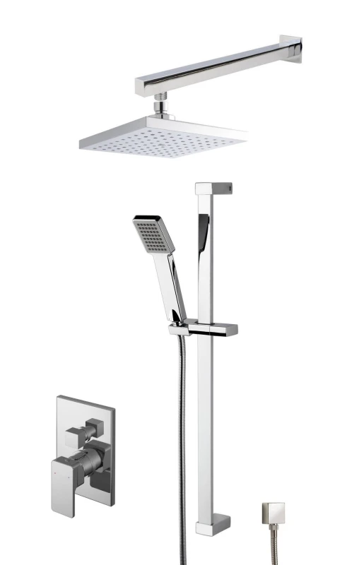 Image of Balterley Empire Concealed Square Manual Valve Shower Set Chrome in Silver Silver Unisex