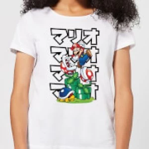 Image of Nintendo Super Mario Piranha Plant Japanese Womens T-Shirt - White - 5XL