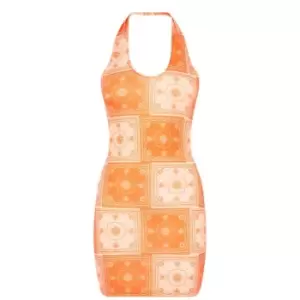 Image of Daisy Street Halterneck Dress - Orange