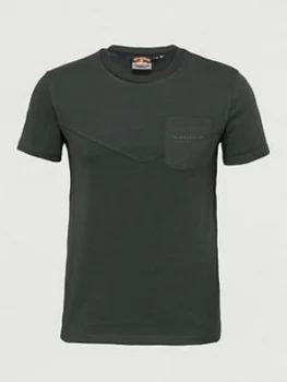 Image of Superdry Urban Tech Nylon Pkt Tee, Olive, Size S, Men