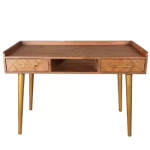 Image of Havana Gold 2 Drawer Desk