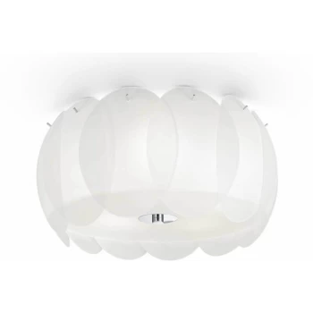 Image of Ideal Lux Ovalino - 5 Light Small Ceiling Flush Light White, E27
