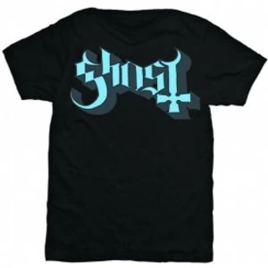 Image of Ghost Blue Grey Keyline Logo Mens T Shirt: Medium