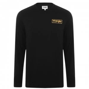 Image of Wrangler Long Sleeve Box T Shirt - Black