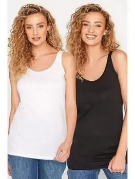 Image of Long Tall Sally Vest (2 Pack) - Black/White, Size 14, Women