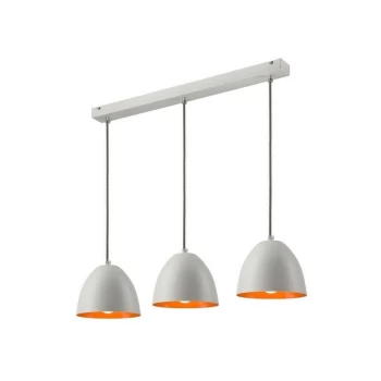 Image of Lamkur Lighting - Livia Bar Pendant Ceiling Light White, 3x E27