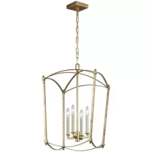 Image of Quintiesse Feiss Thayer Lanterns Pendant Ceiling Light Antique Gold