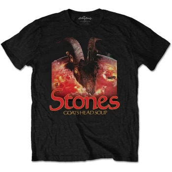 Image of The Rolling Stones - Goats Head Soup with Logo Unisex Medium T-Shirt - Black