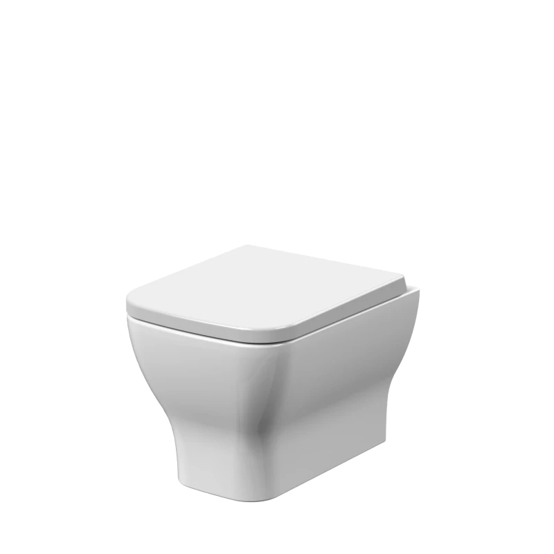 Image of Balterley Rimless Wall Hung Toilet Pan & Soft Close Seat - 364mm x 363mm x 486mm White
