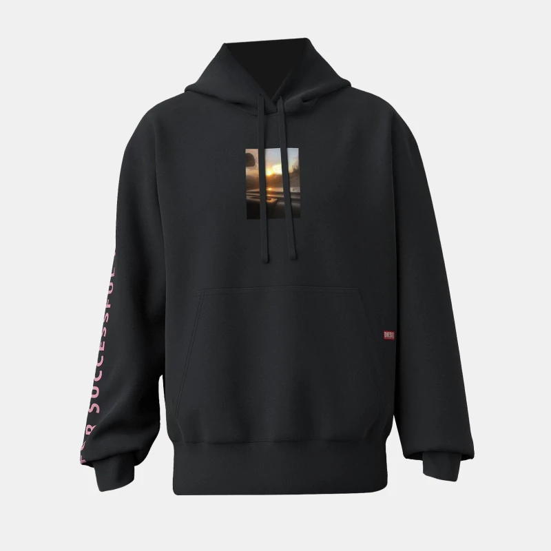 Image of Diesel Mens Macs Flpa Crew Sweatshirt Black male XS