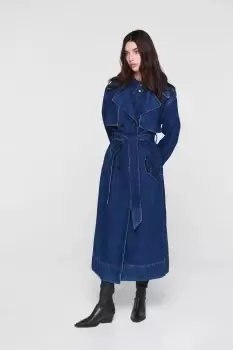 Image of Jamison Denim Trench Coat, Mid Wash / UK 14