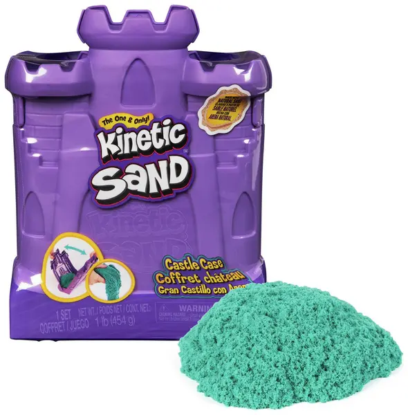 Image of Kinetic Sand Castle Case Playset with Teal Sand