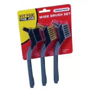 Image of Fit For The Job 3Pc Soft Grip Mini Wire Brush Set- you get 12